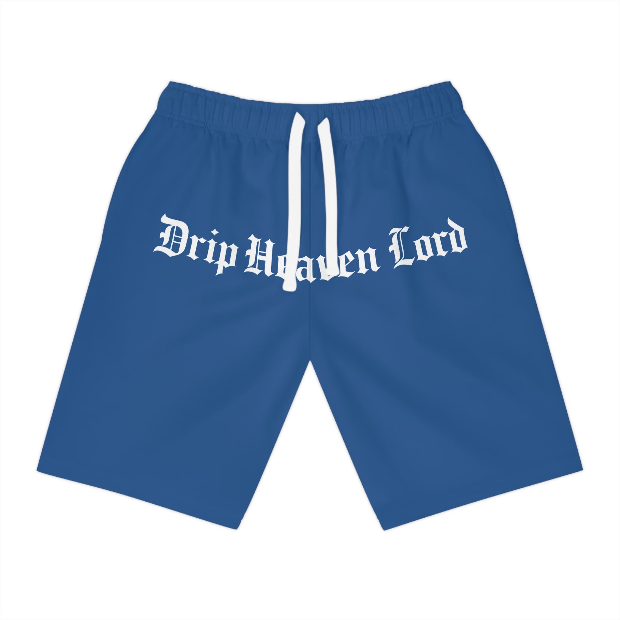 Drip Heaven Lord – Gothic Script Men’s Performance Athletic Shorts (Blue)