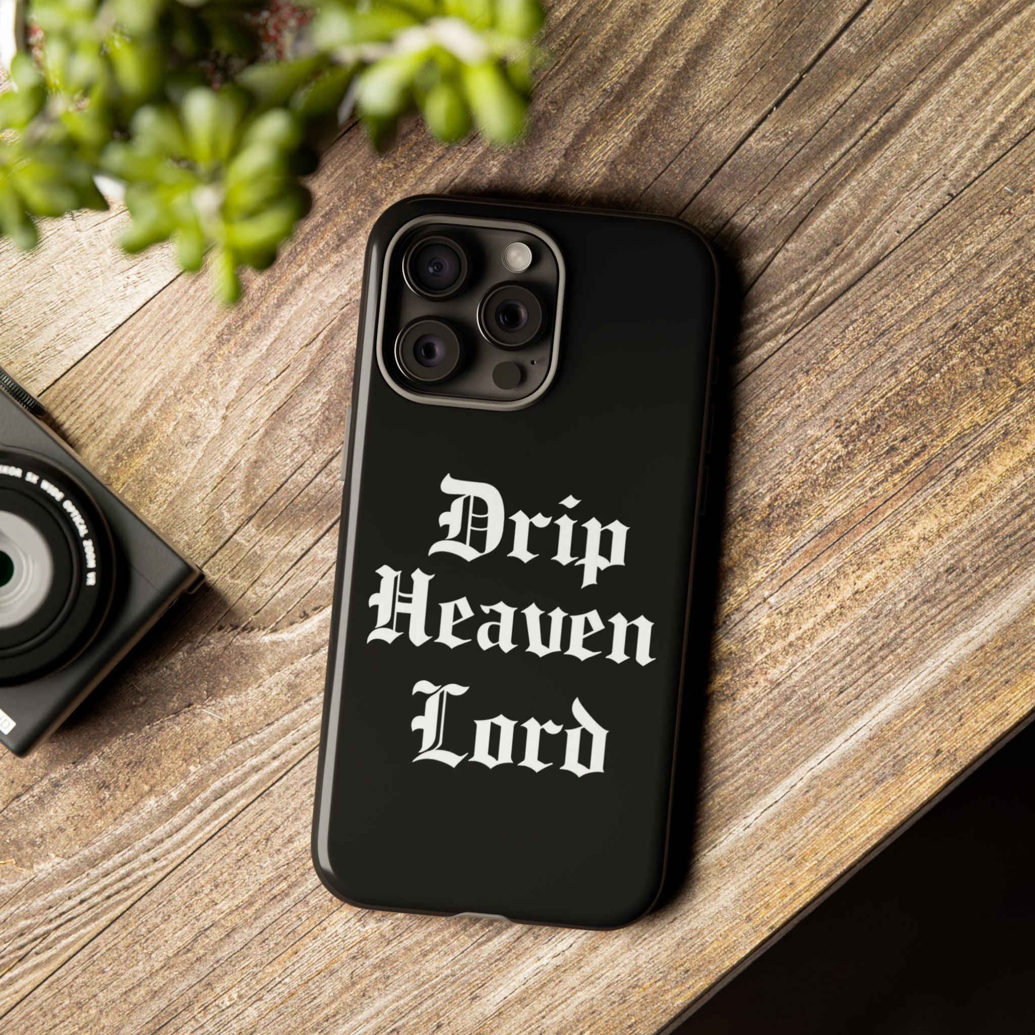 Drip Heaven Lord – Gothic Script Protective Phone Case