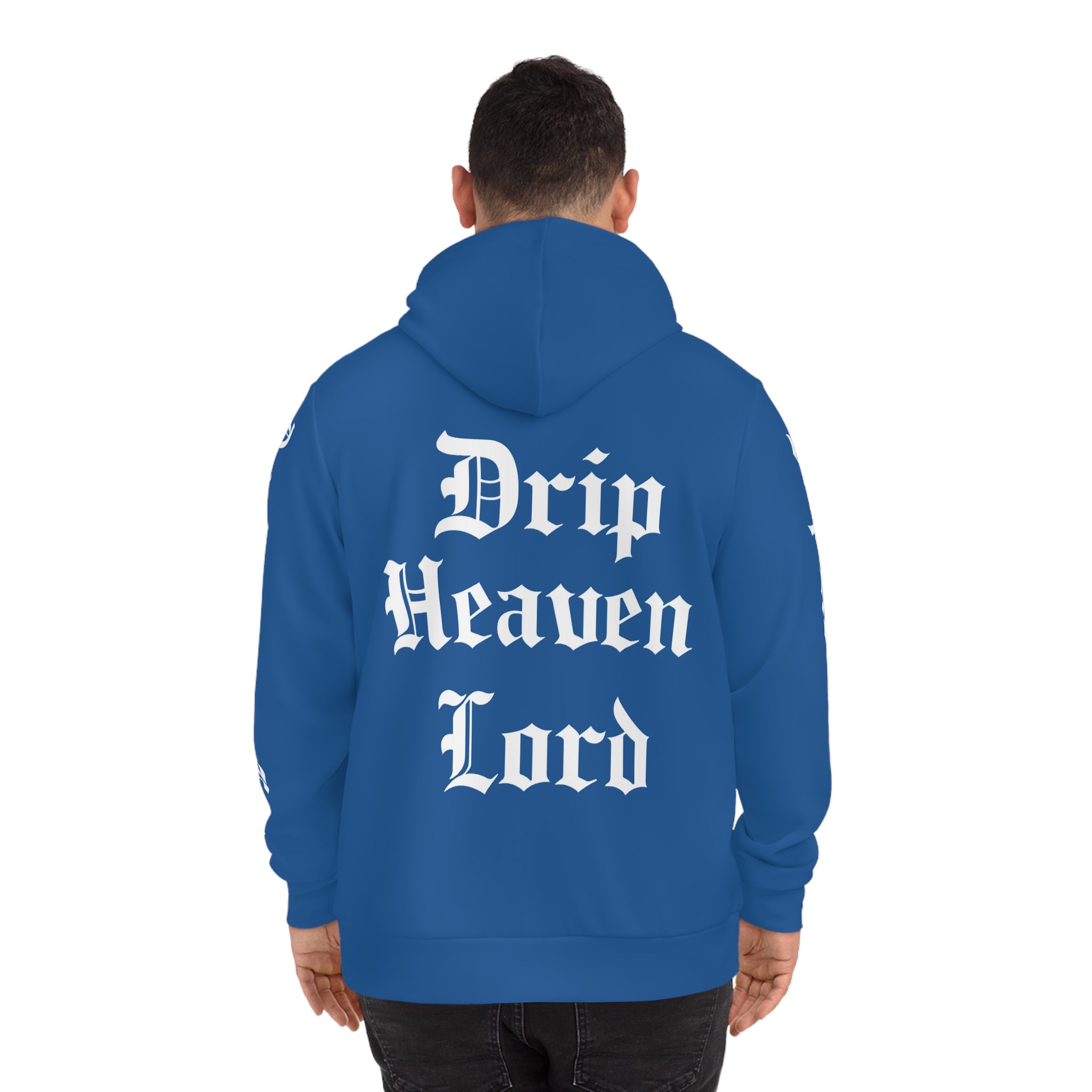Drip Heaven Lord – Gothic Script Hoodie (Blue)