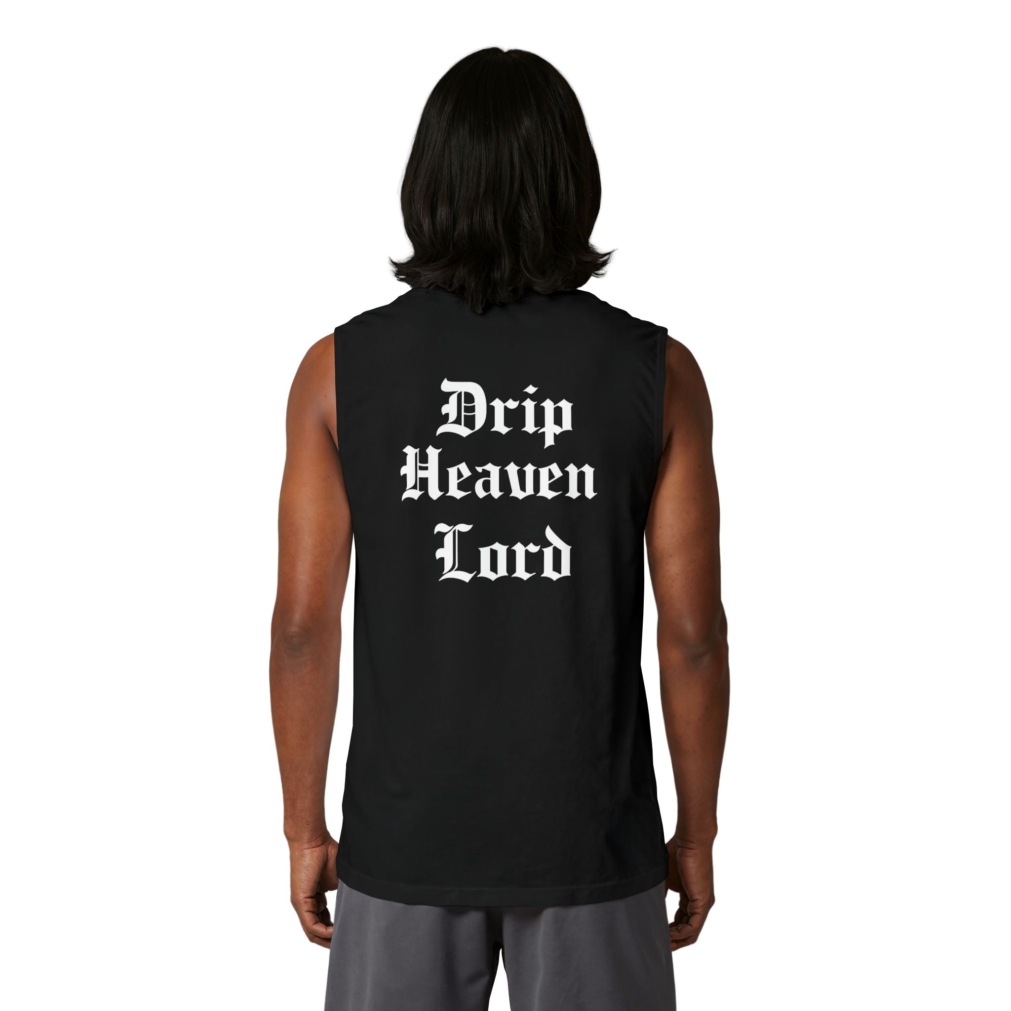 Drip Heaven Lord – Gothic Script Unisex Muscle Tank