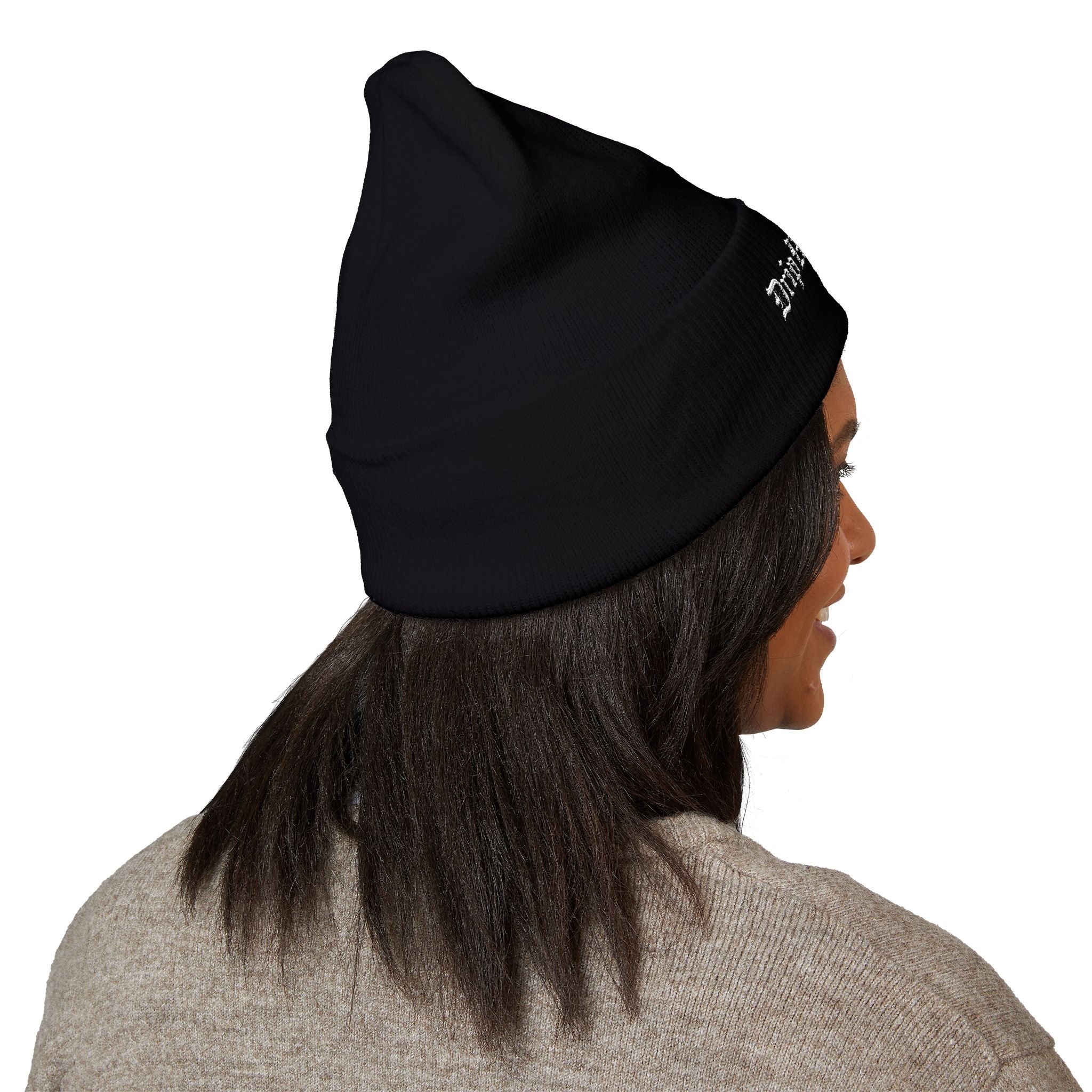 Drip Heaven Lord – Gothic Script Embroidered Cuffed Beanie