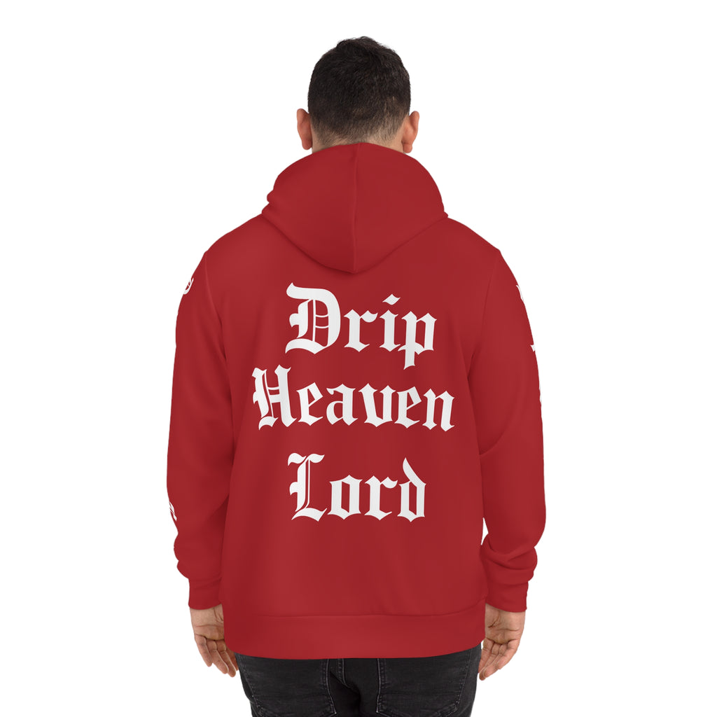 Drip Heaven Lord – Gothic Script Hoodie (Red)