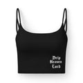 Drip Heaven Lord – Gothic Script Women’s Luxe Sports Bra