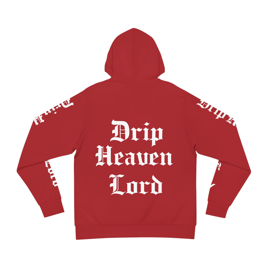 Drip Heaven Lord – Gothic Script Hoodie (Red)
