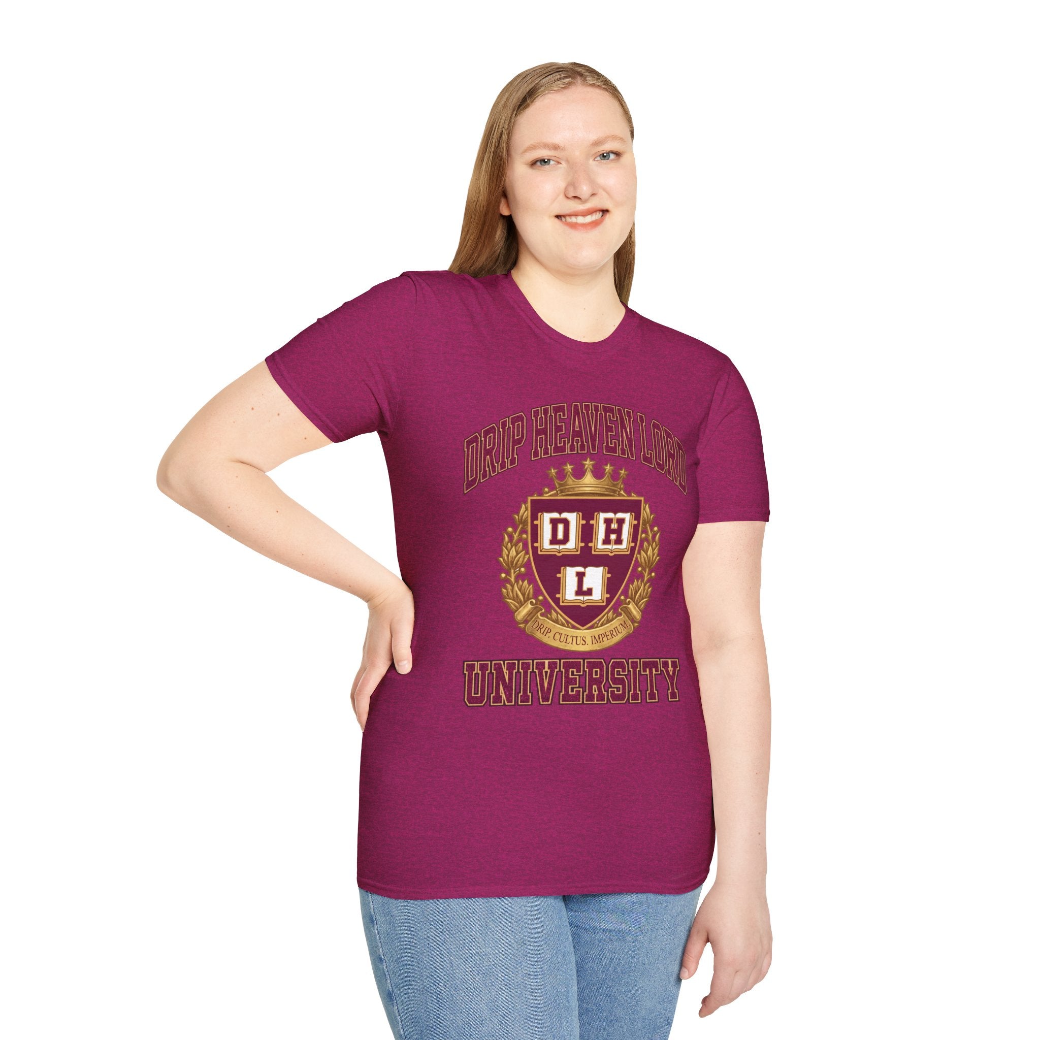 Drip Heaven Lord University T‑Shirt — Collegiate Crest Logo