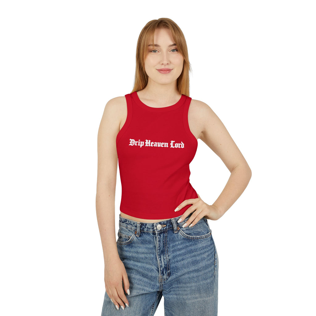Drip Heaven Lord – Gothic Script Women’s Fitted Ribbed Tank