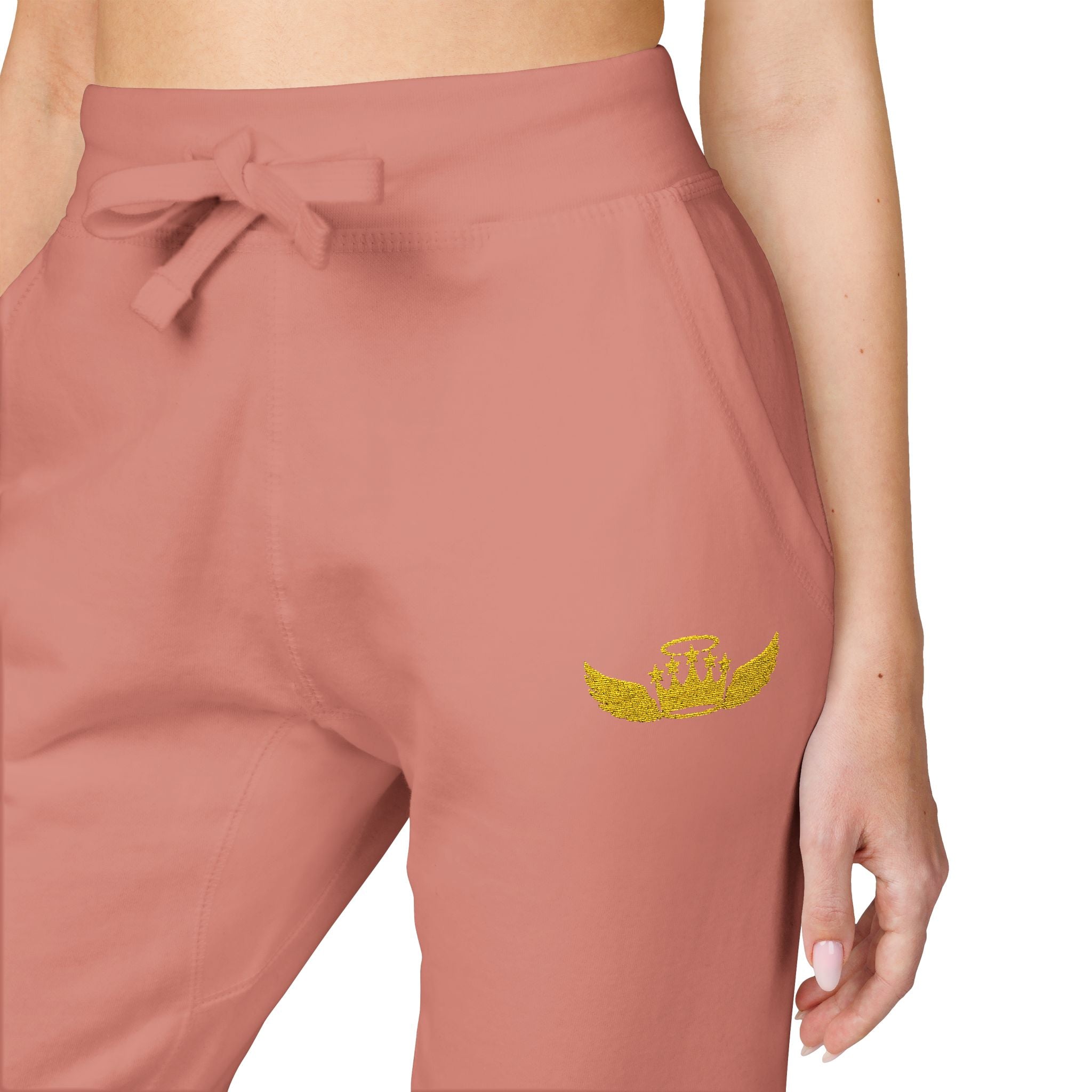 Drip Heaven Lord – Women’s Crown & Wings Fleece Sweatpants (Embroidered Logo)