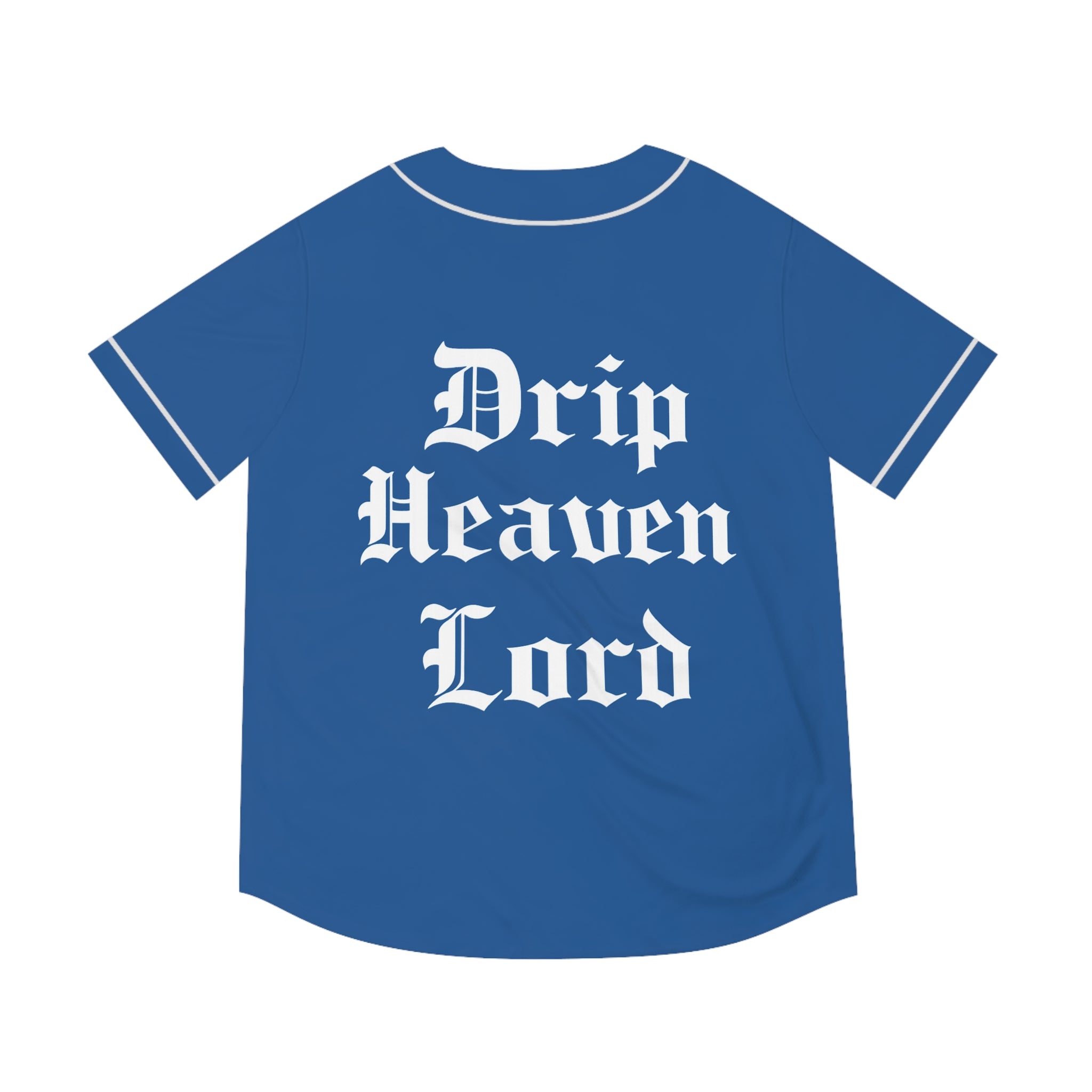 Drip Heaven Lord – Gothic Script Men’s Baseball Jersey (Blue)
