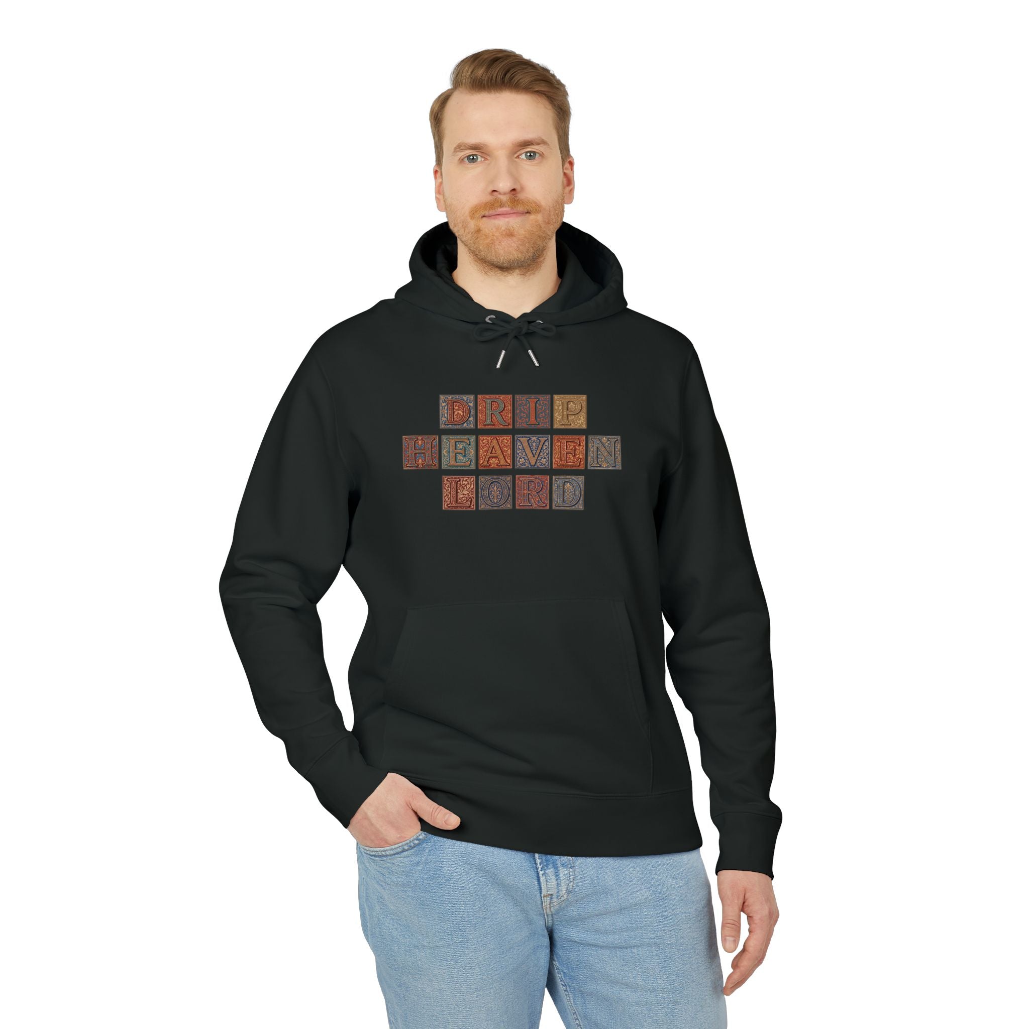 Drip Heaven Lord - Manuscript Letterpress Tile Hoodie