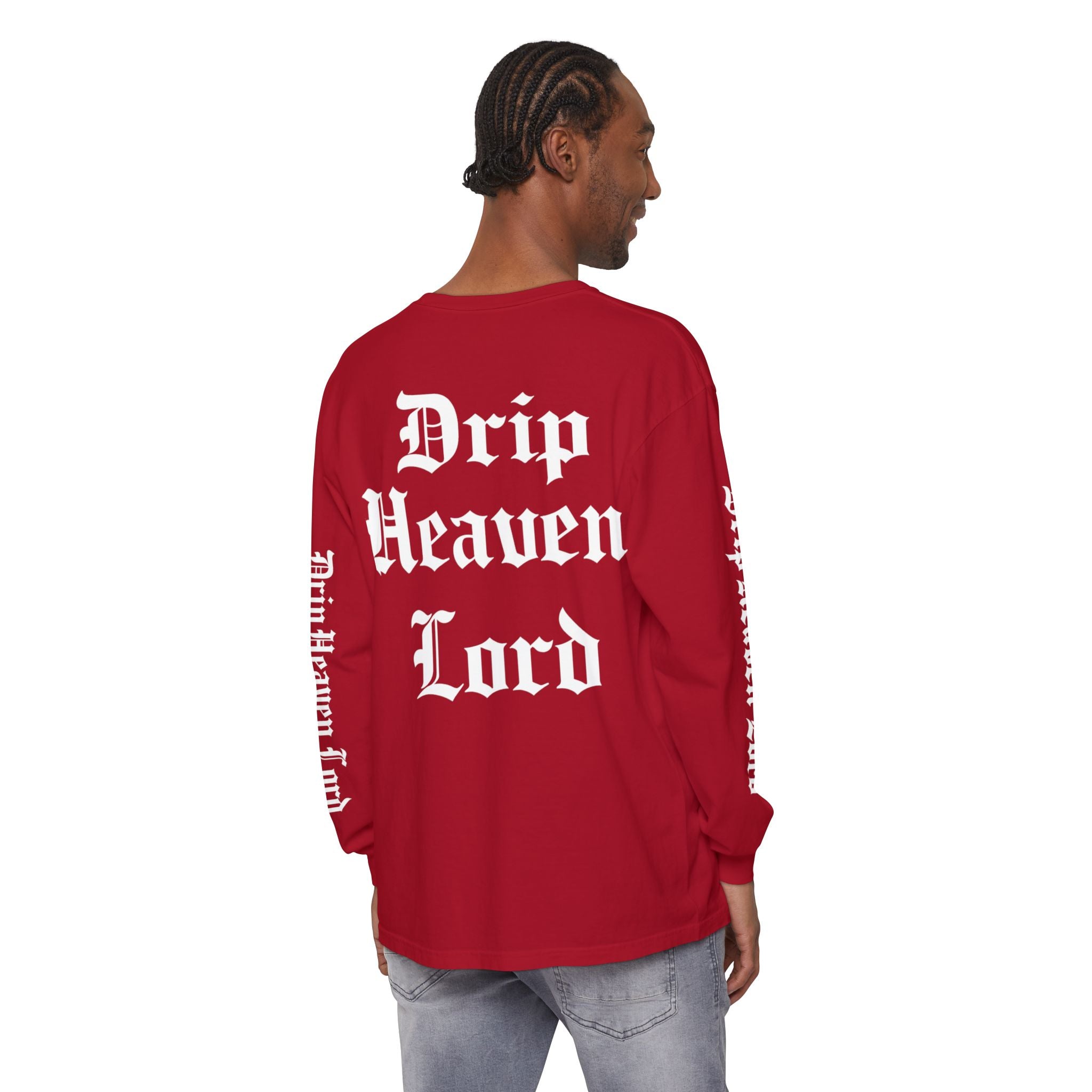 Drip Heaven Lord – Gothic Script Long Sleeve T-shirt