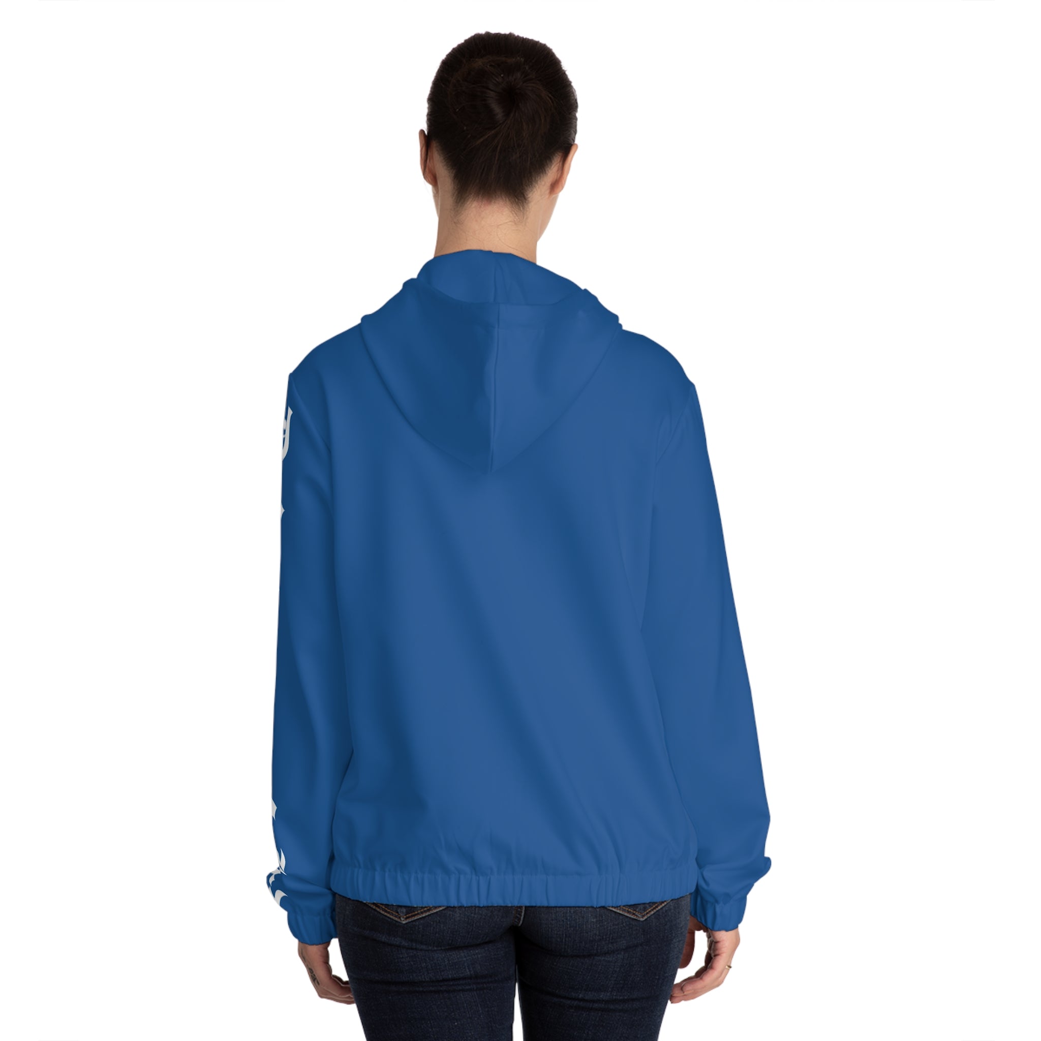 Drip Heaven Lord – Gothic Script Women’s Full‑Zip Hoodie (Blue)
