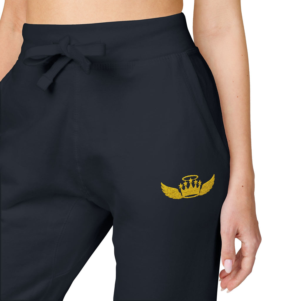 Drip Heaven Lord – Women’s Crown & Wings Fleece Sweatpants (Embroidered Logo)