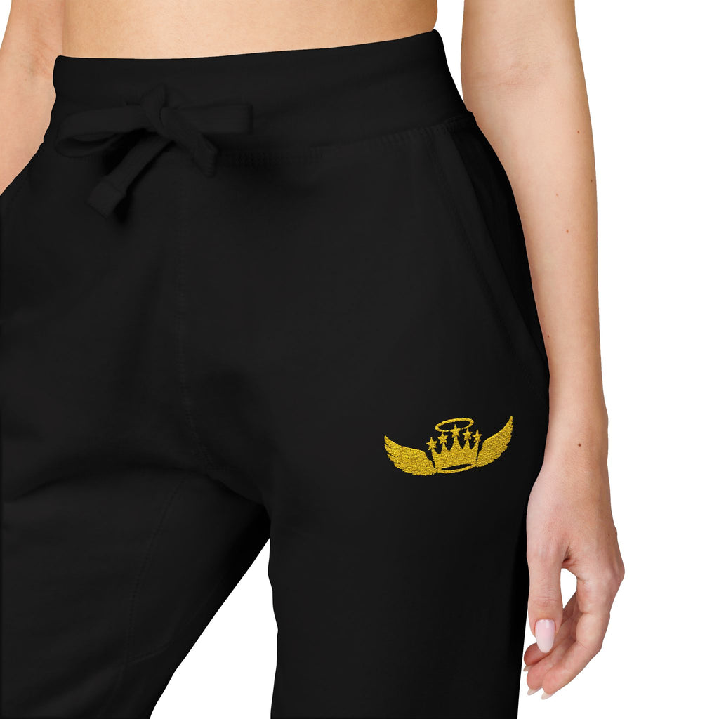 Drip Heaven Lord – Women’s Crown & Wings Fleece Sweatpants (Embroidered Logo)