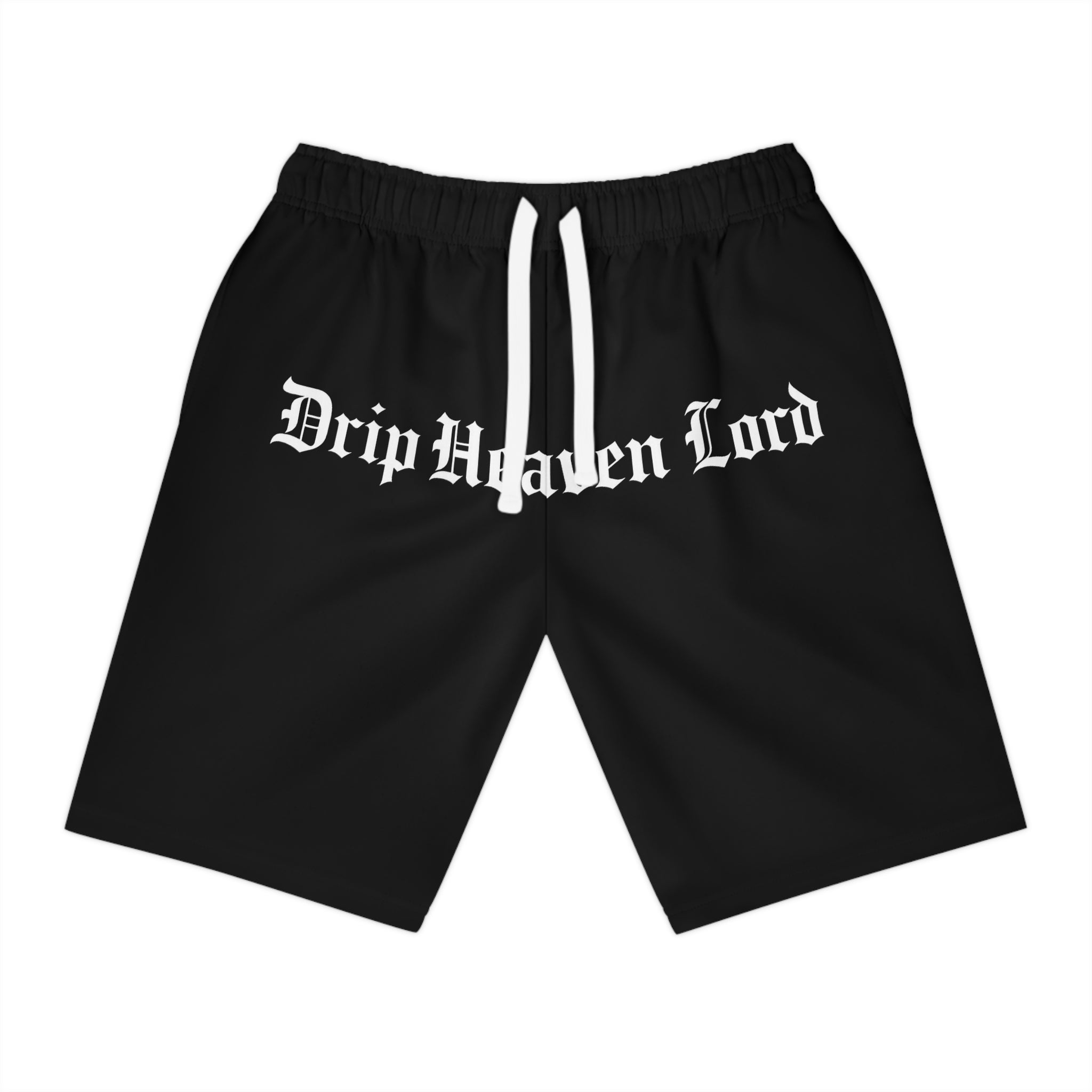 Drip Heaven Lord – Gothic Script Men’s Performance Athletic Shorts (Black)