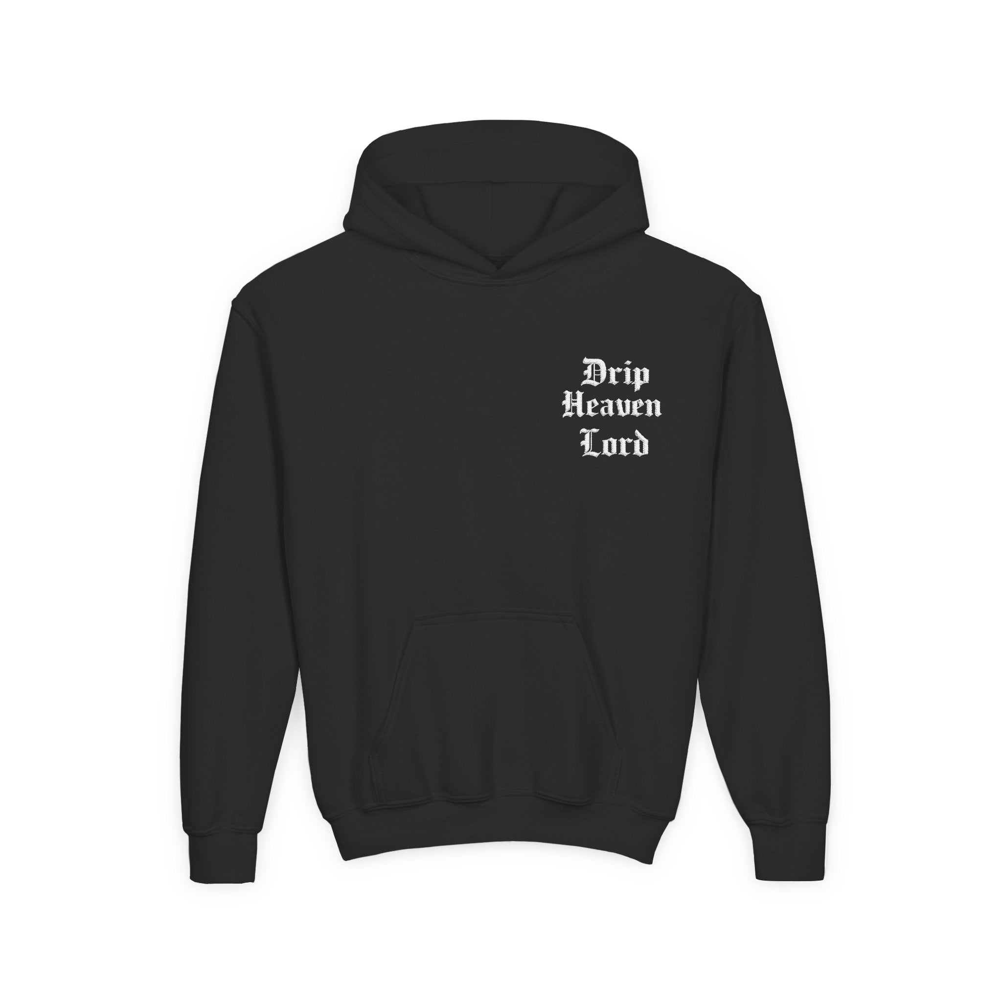 Drip Heaven Lord – Gothic Script Youth Hoodie
