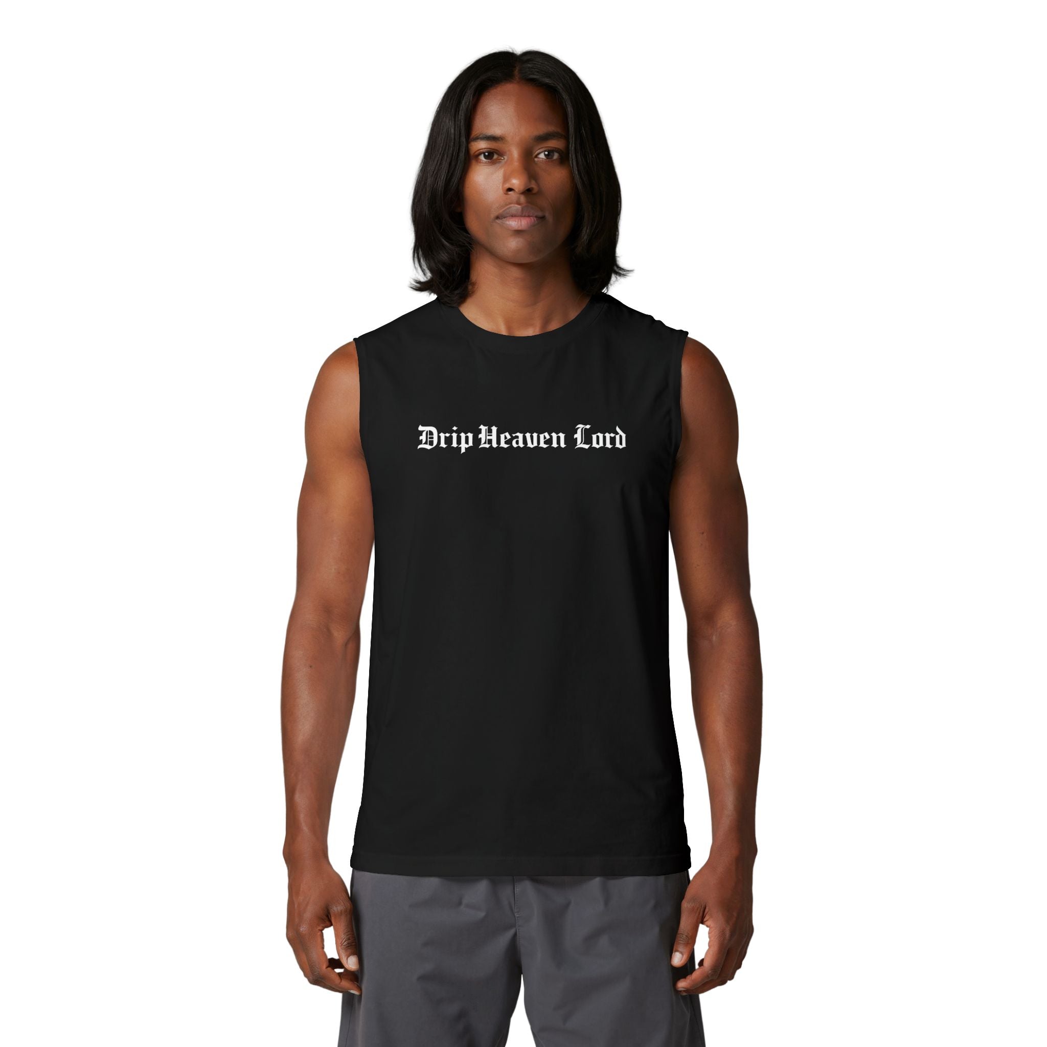 Drip Heaven Lord – Gothic Script Unisex Muscle Tank