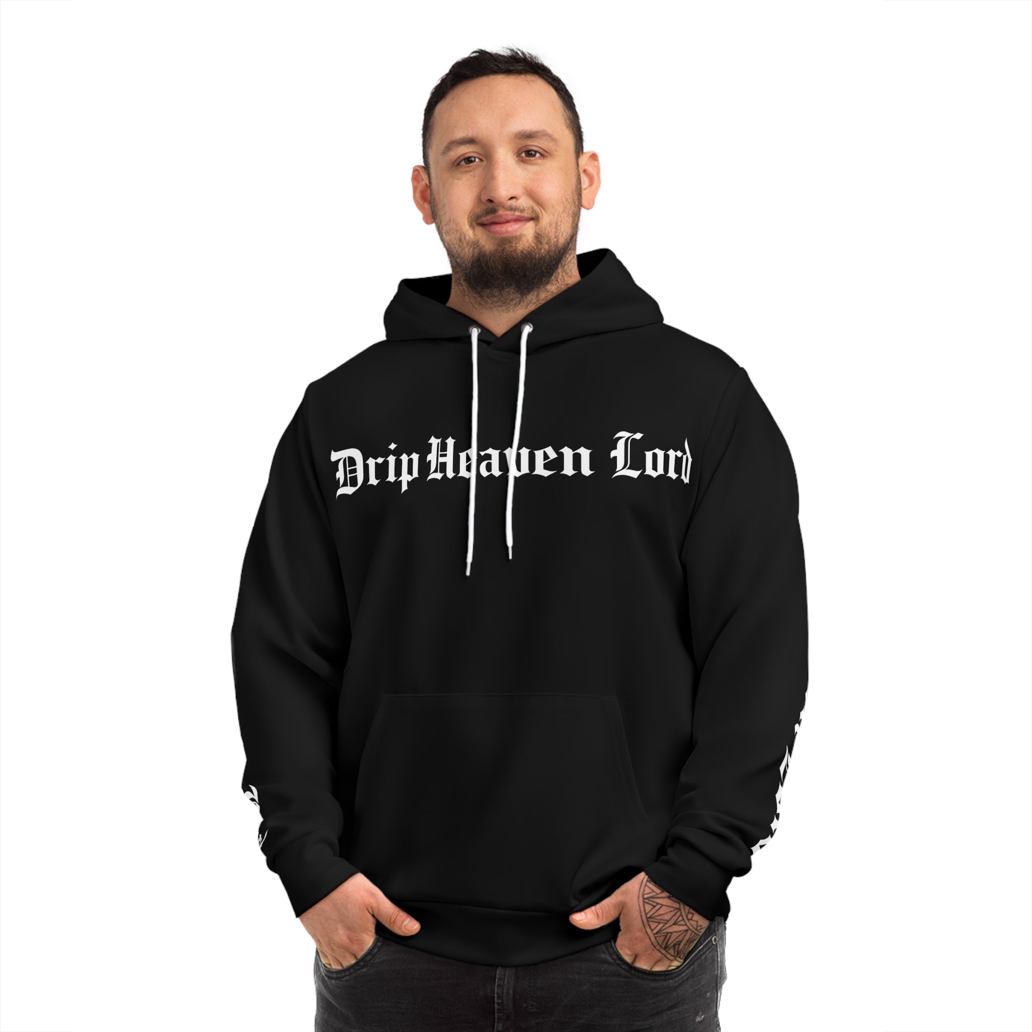 Drip Heaven Lord – Gothic Script Hoodie (Black)