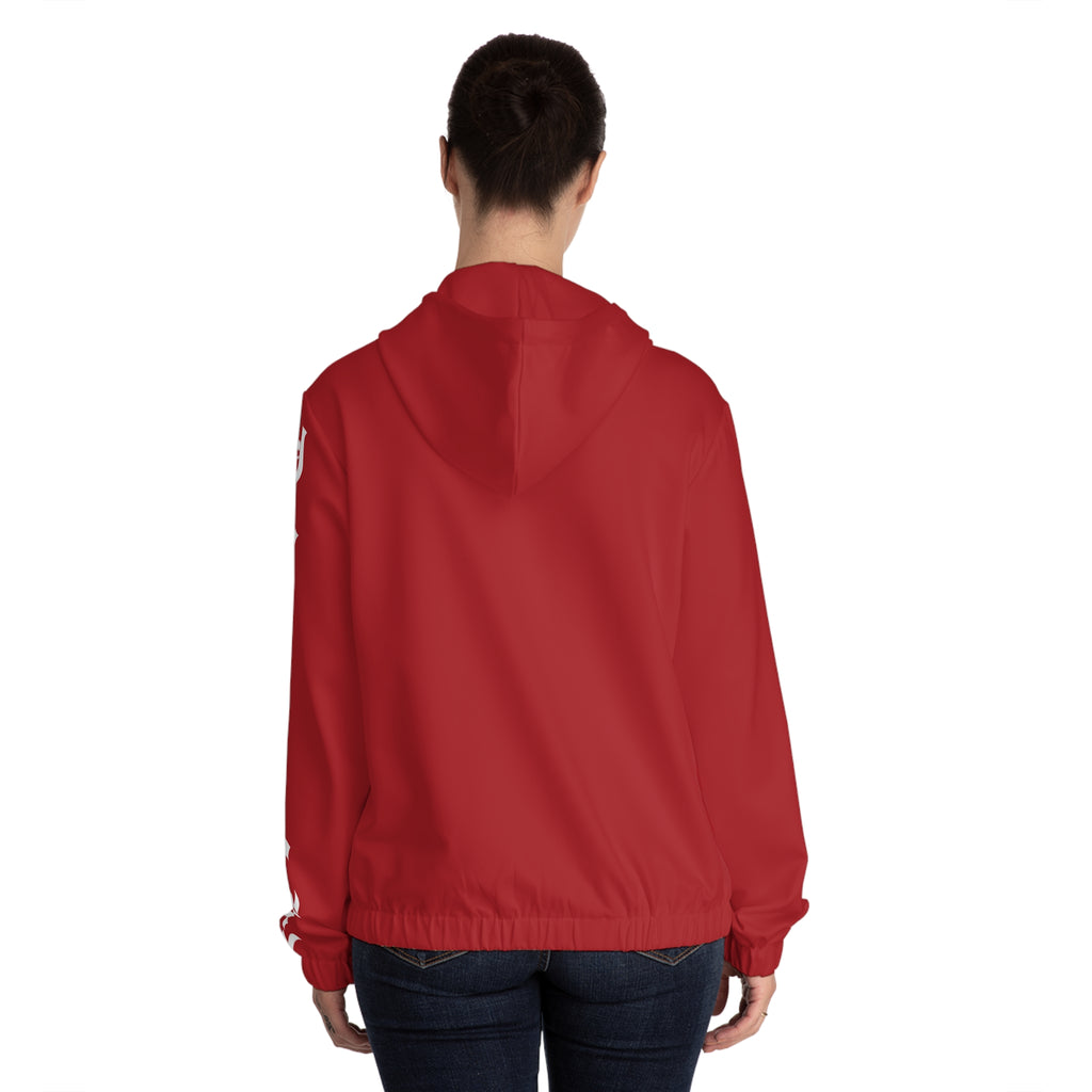 Drip Heaven Lord – Gothic Script Women’s Full‑Zip Hoodie (Red)