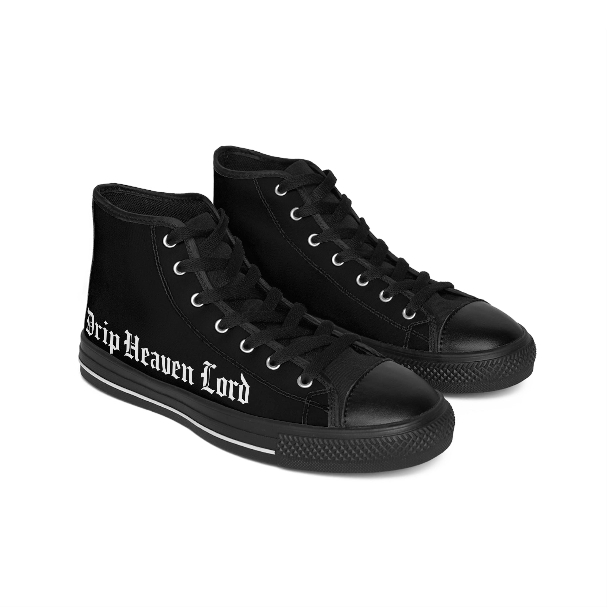 Drip Heaven Lord – Gothic Script High‑Top Classic Sneakers