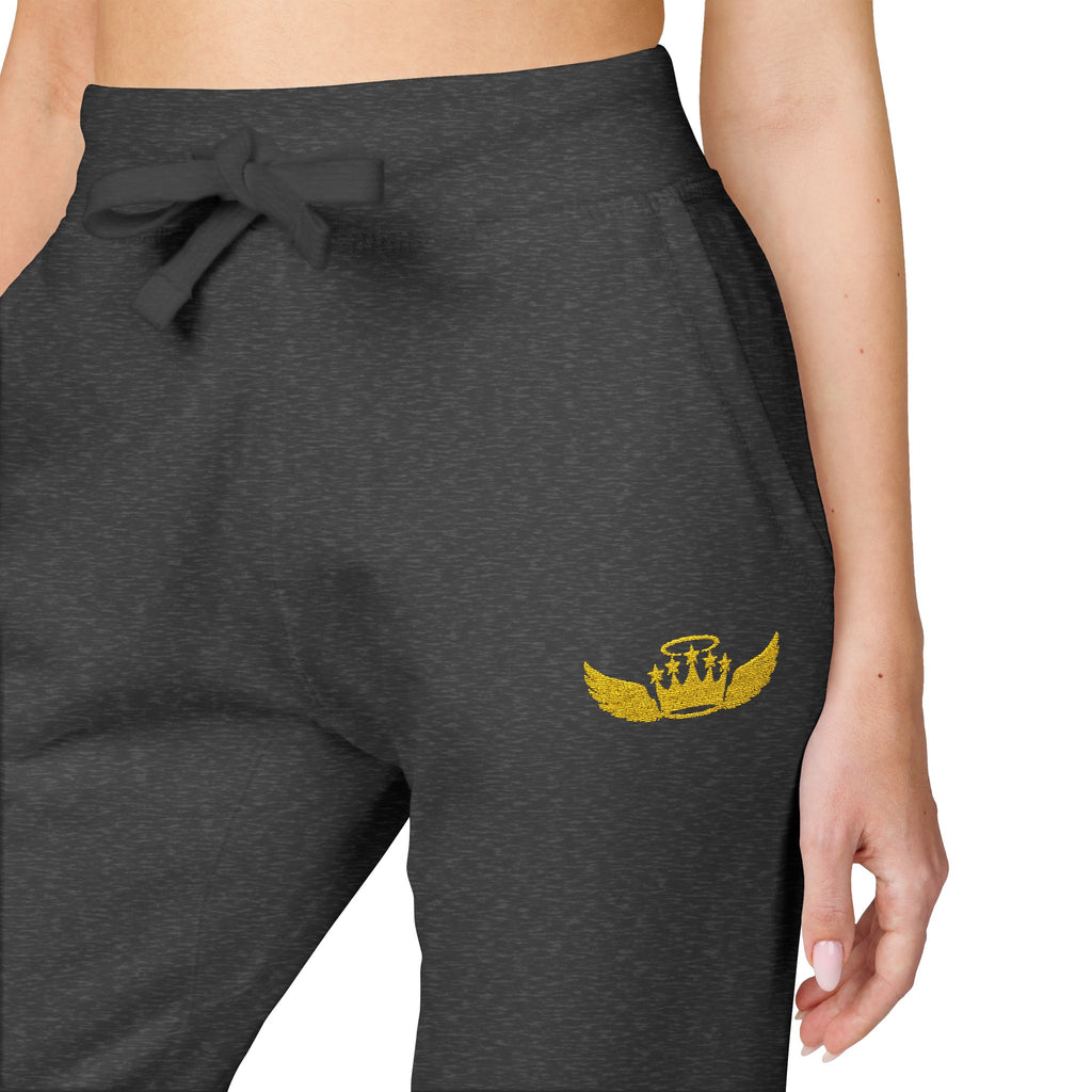 Drip Heaven Lord – Women’s Crown & Wings Fleece Sweatpants (Embroidered Logo)