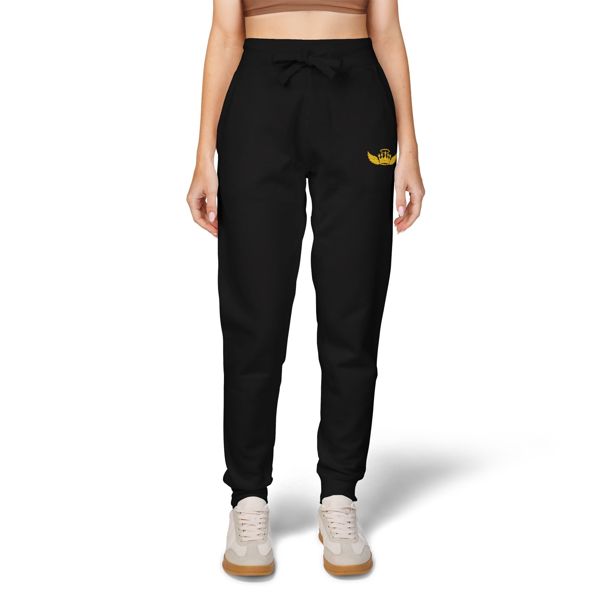 Drip Heaven Lord – Women’s Crown & Wings Fleece Sweatpants (Embroidered Logo)