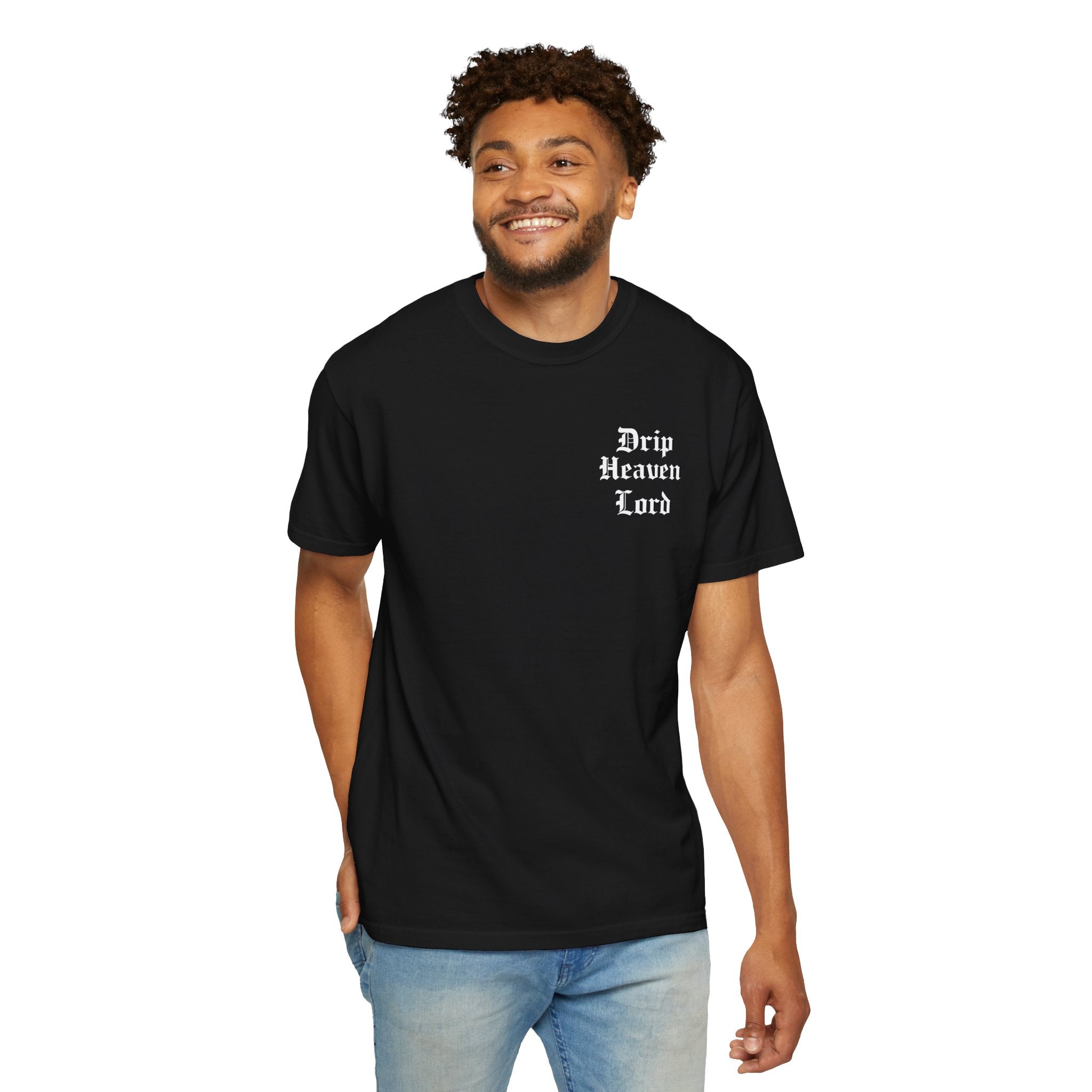 Drip Heaven Lord – Gothic Script T-shirt