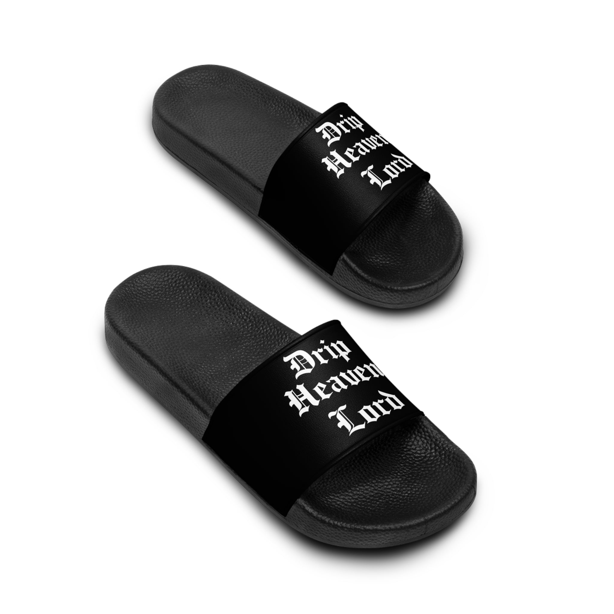 Drip Heaven Lord – Gothic Script Men’s Slide Sandals