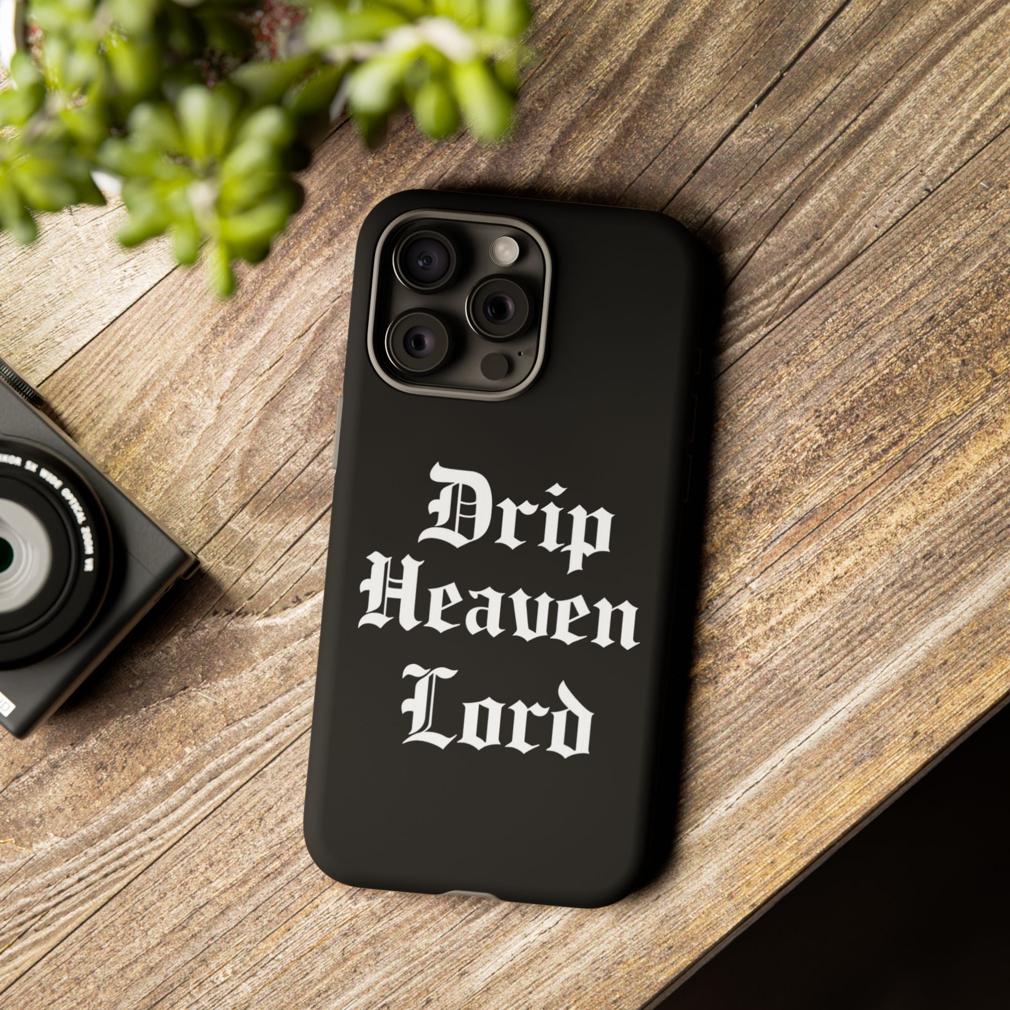 Drip Heaven Lord – Gothic Script Protective Phone Case