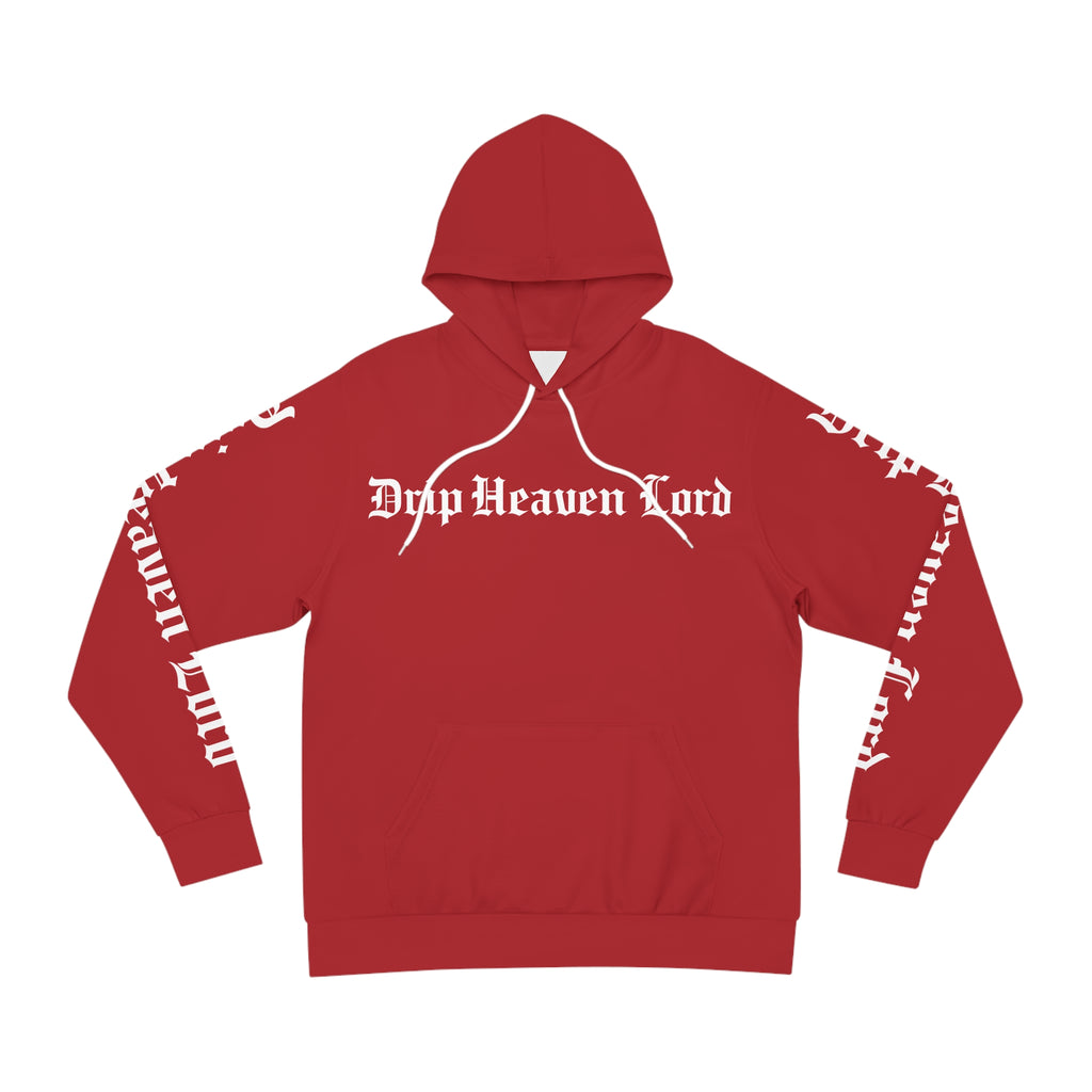 Drip Heaven Lord – Gothic Script Hoodie (Red)