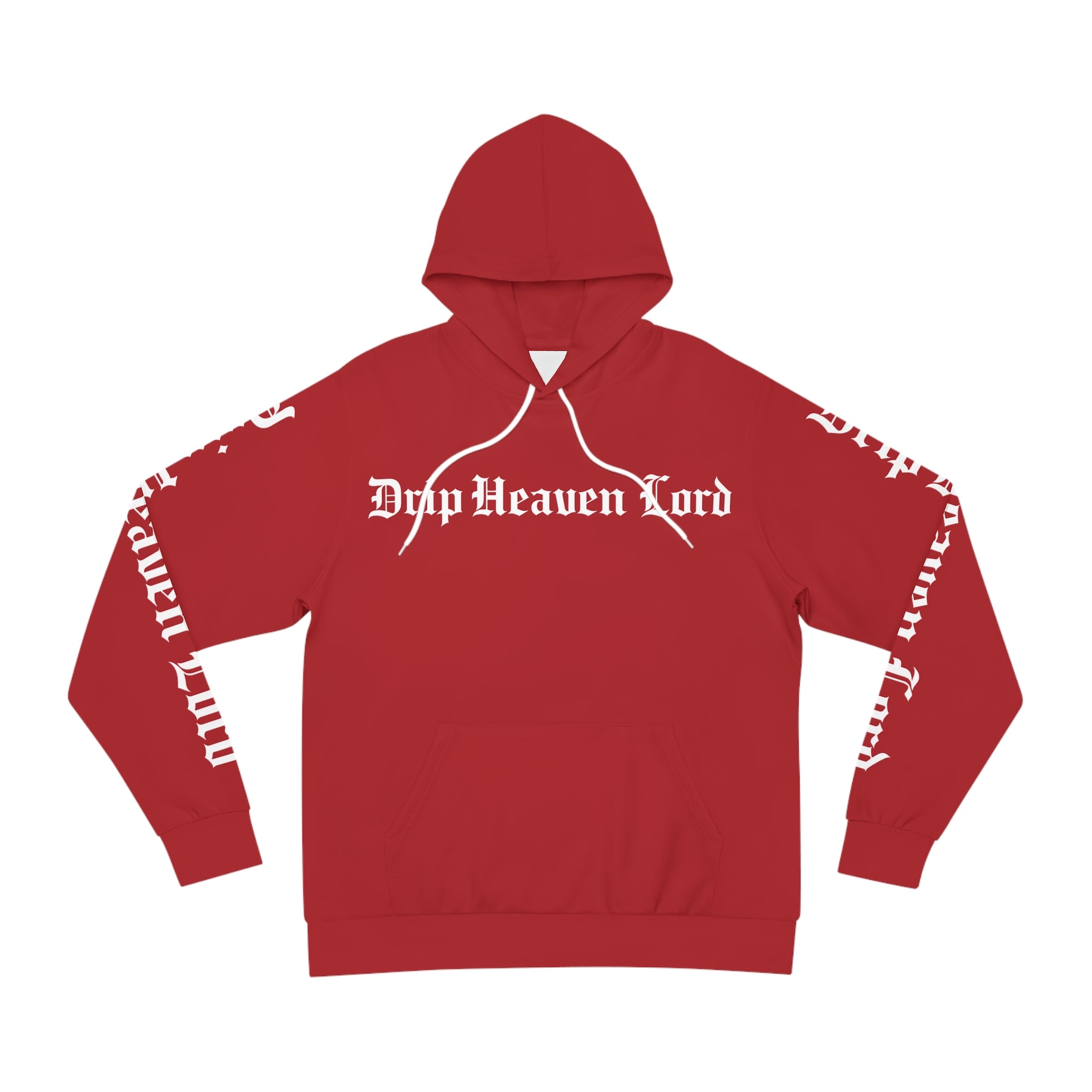 Drip Heaven Lord – Gothic Script Hoodie (Red)