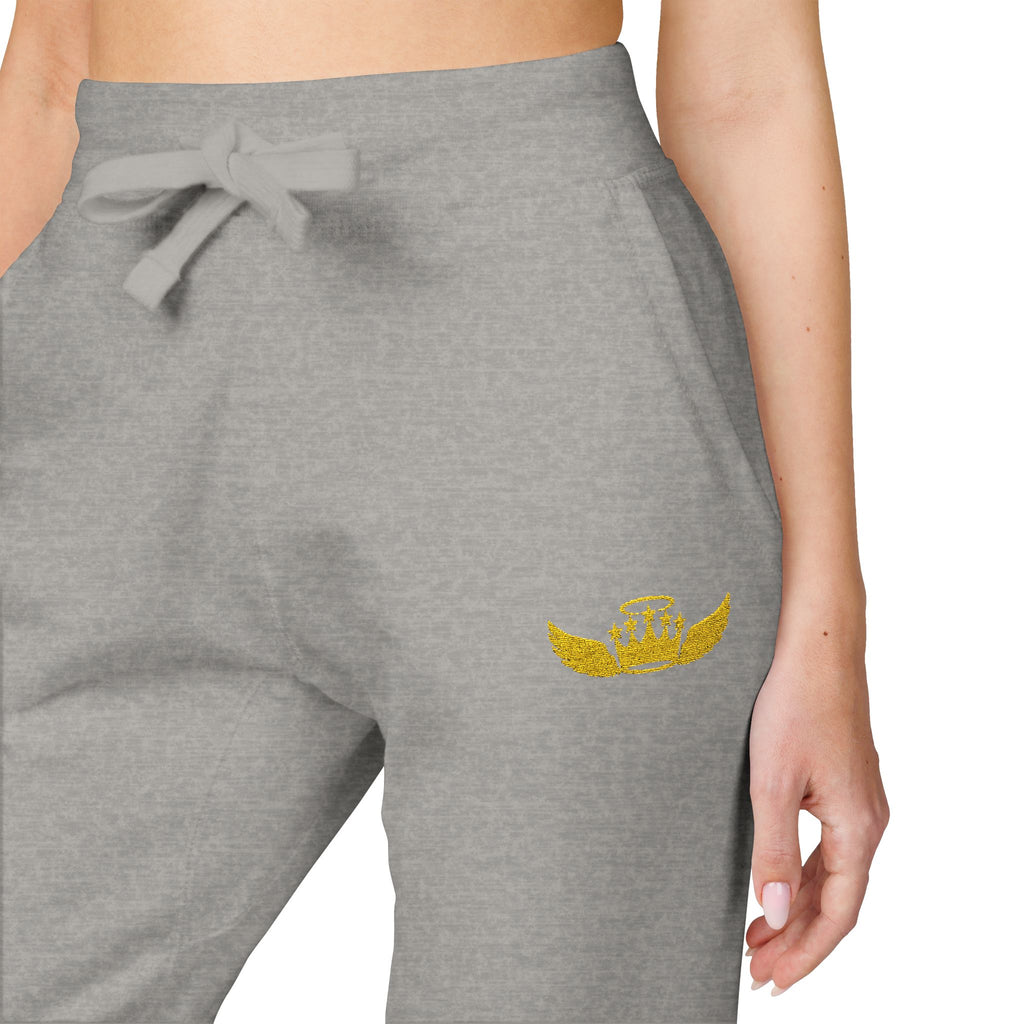 Drip Heaven Lord – Women’s Crown & Wings Fleece Sweatpants (Embroidered Logo)