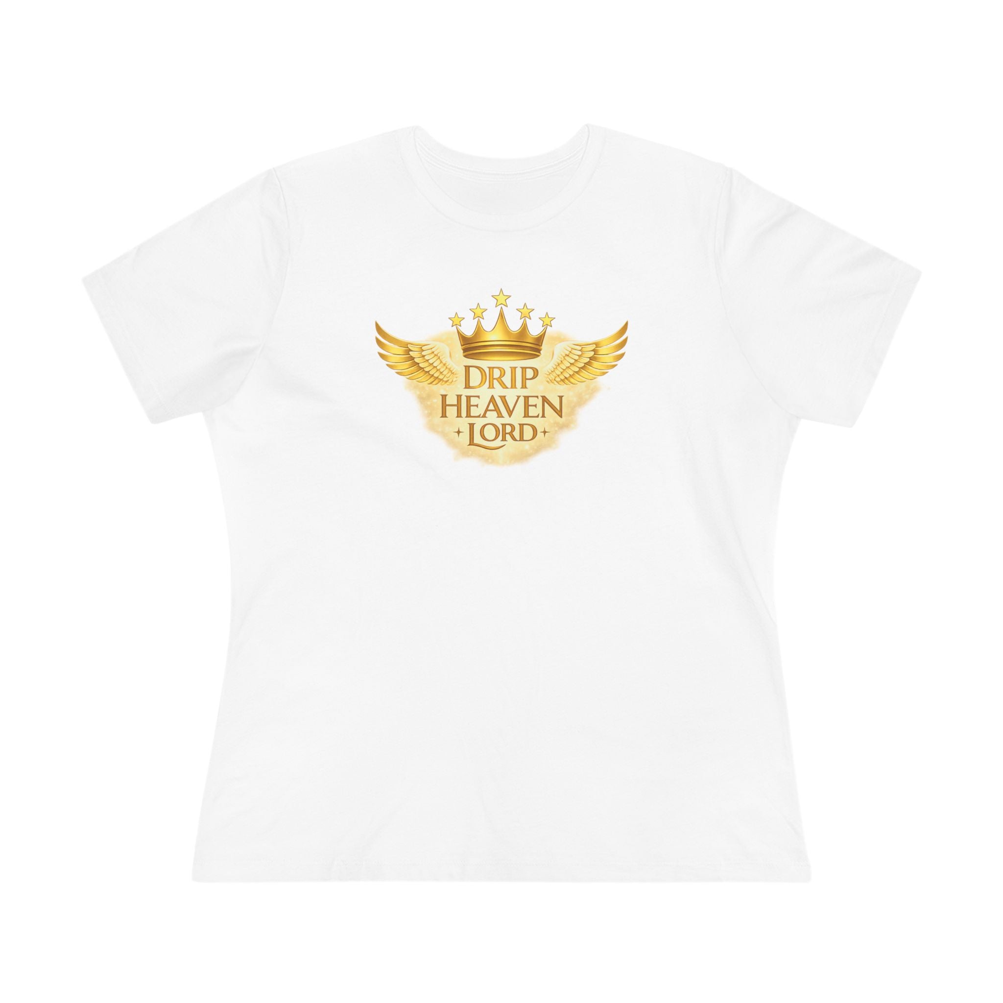 Drip Heaven Lord Tee - Women's Gold Crest Graphic T-Shirt