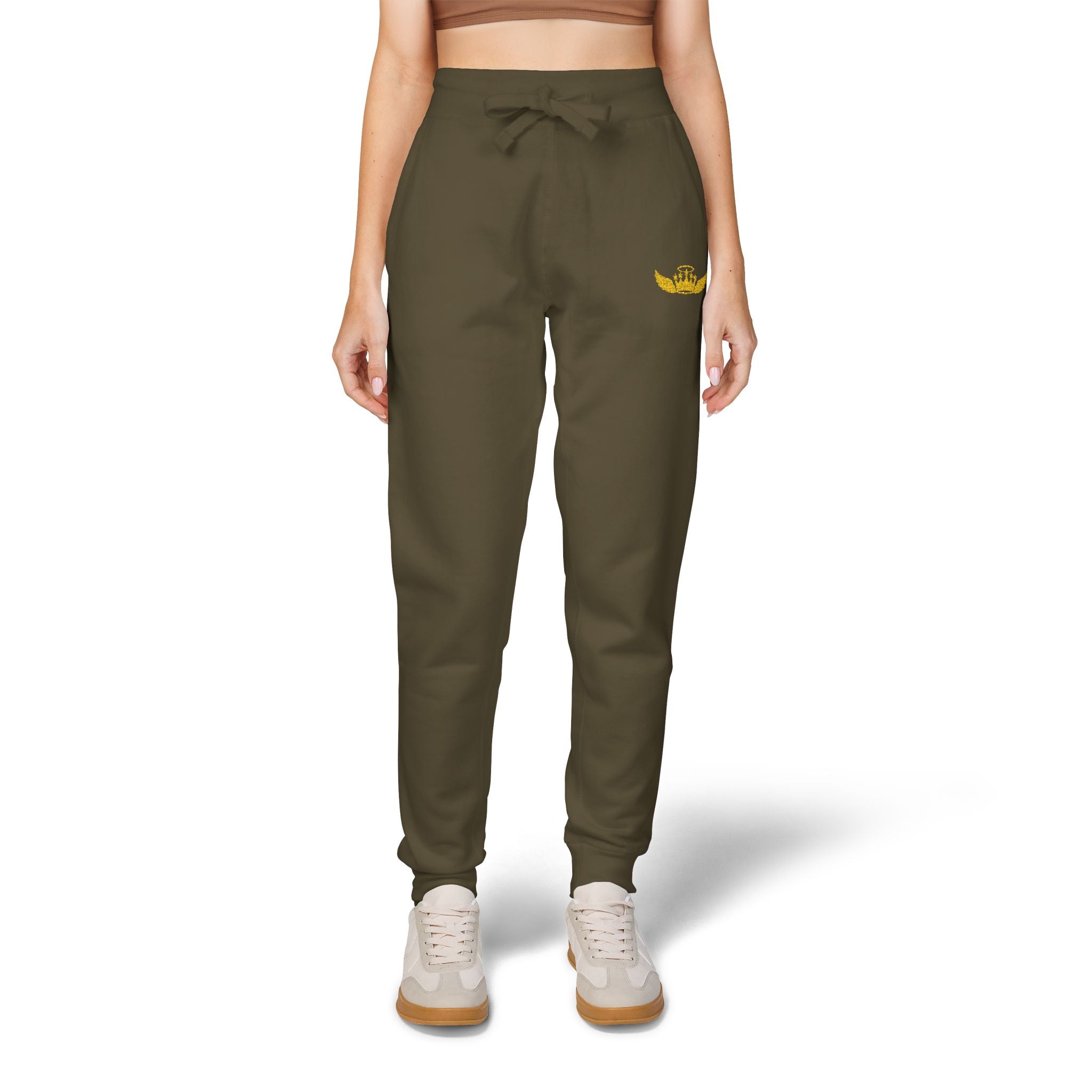 Drip Heaven Lord – Women’s Crown & Wings Fleece Sweatpants (Embroidered Logo)
