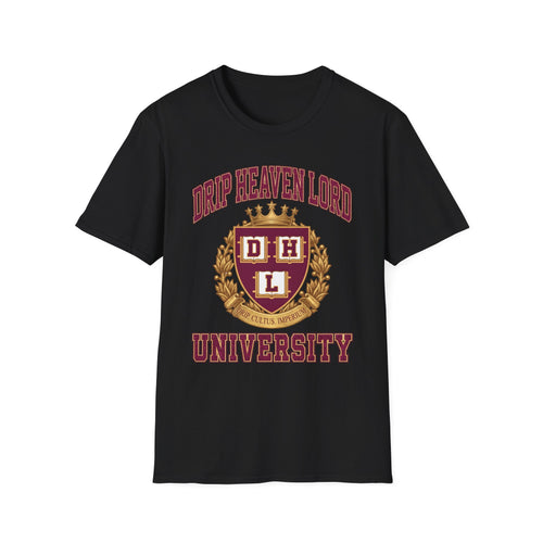 Drip Heaven Lord University T‑Shirt — Collegiate Crest Logo