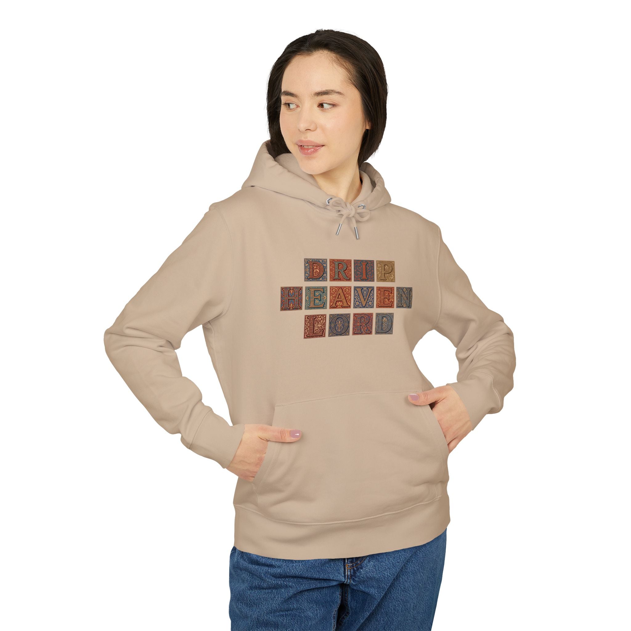 Drip Heaven Lord - Manuscript Letterpress Tile Hoodie